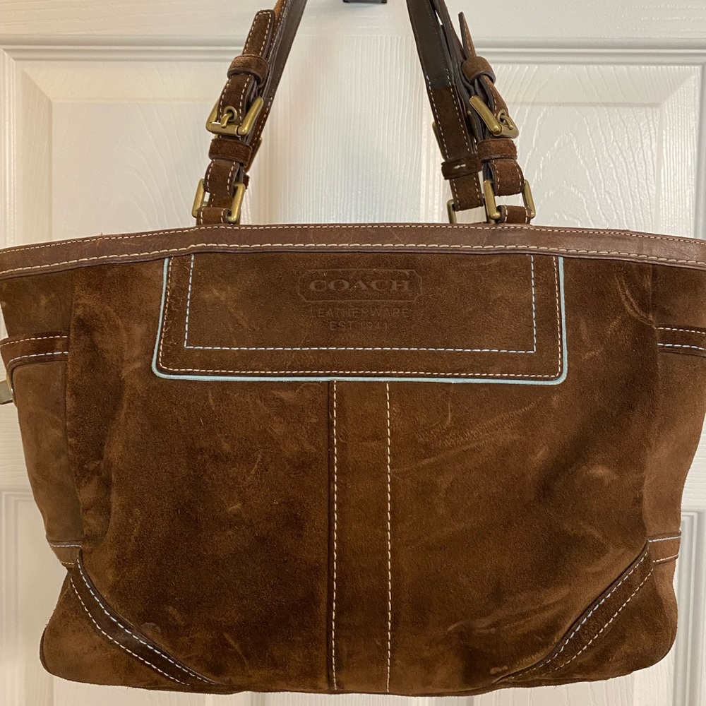 Coach handbag. Brown suede.